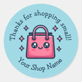 Pegatina Redonda Pequeñas empresas gracias por comprar pequeñas