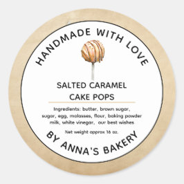 Pegatina Redonda Pequeñas empresas horneadas Cepas de pasteles