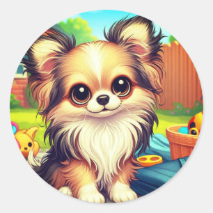 Pegatina Redonda "¡Pequeñas Paws, gran tiempo de juego!"