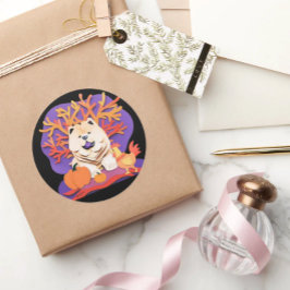 Pegatina Redonda PEQUEÑO BOO Cream Chow elegir tamaño