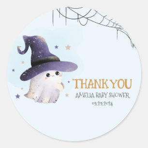 Pegatina Redonda Pequeño Boo Halloween bebé fantasma ducha
