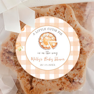 Pegatina Redonda Pequeño Cutie Pie Cae Calabaza Baby Shower Pegatin