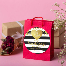 Pegatina Redonda Pequeño El día de San Valentín Baby Shower