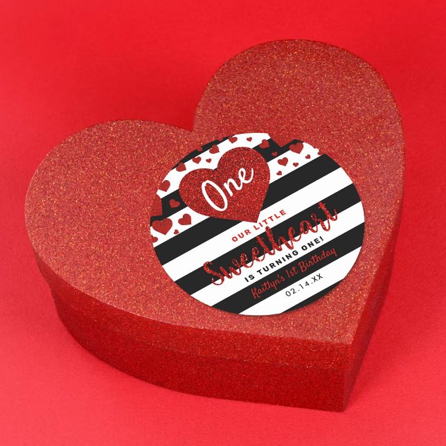 Pegatina Redonda Pequeño El día de San Valentín  Cualquier cumpleañ (Subido por el creador)