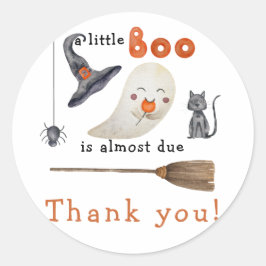 Pegatina Redonda Pequeño fantasma - ducha de bebé gracias