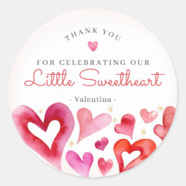 Pegatina Redonda Pequeño favorito del partido de febrero