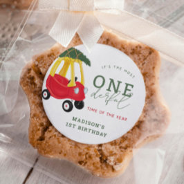 Pegatina Redonda Pequeño feriado de coche Maravillosas favores de c