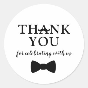 Pegatina Redonda Pequeño hombre pegatina, bebé ducha