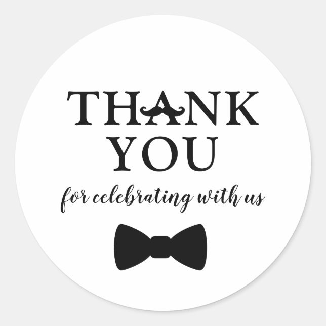 Pegatina Redonda Pequeño hombre pegatina, niño bebé ducha (Anverso)