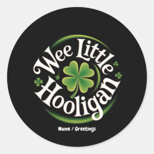 Pegatina Redonda Pequeño Hooligan San Patrick's Day gracioso irland