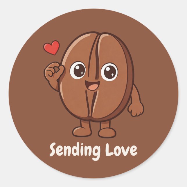 Pegatina Redonda Pequeño Kaka – Enviando Amor (Anverso)