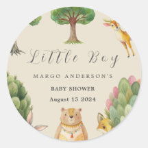 Pequeño niño Boho Woodland Animals Baby Shower