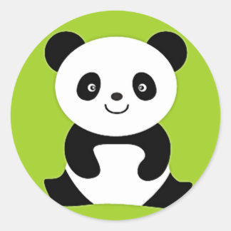 Pegatina Redonda Pequeño Panda