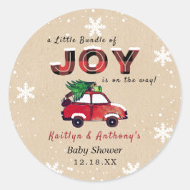 Pegatina Redonda Pequeño paquete de alegría | NAVIDADES BABY SHOWER
