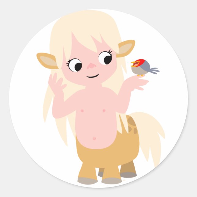 Pegatina Redonda Pequeño Personalizado lindo Centauress Baby T-Shir (Anverso)