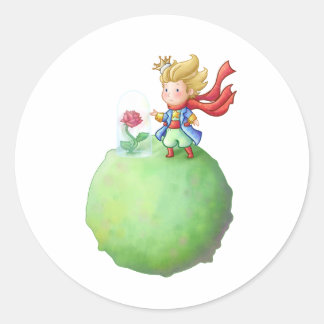 Pegatina Redonda Pequeno Príncipe