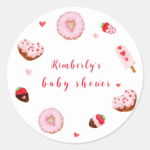 Pegatina Redonda Pequeño querido hace San Valentín Baby Shower