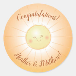 Pegatina Redonda Pequeño rayo de luz solar Baby Shower