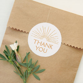 Pegatina Redonda Pequeño rayo de Sunshine Boho Baby Shower