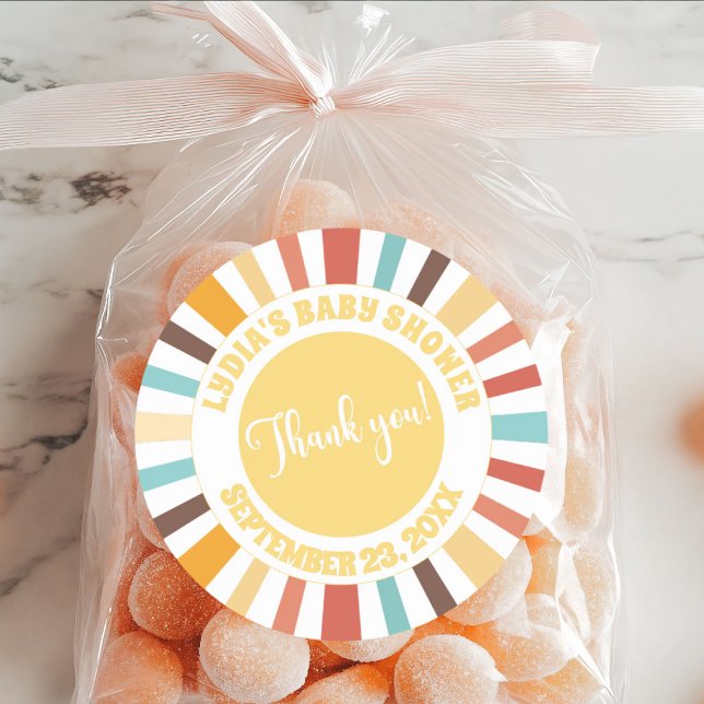 Pegatina Redonda Pequeño Rayo Del Sol Baby Shower (Subido por el creador)