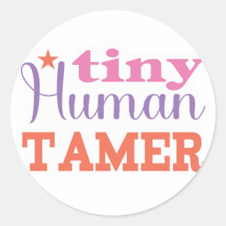 Pegatina Redonda Pequeño Tamer Humano