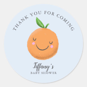 Pegatina Redonda Pequeño tema cutáneo Baby Shower Blue Favor