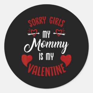 Pegatina Redonda Pequeño Valentín de mamá Corazón Amor familiar Div