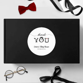 Pegatina Redonda Pequeño Y Simple Caballero Baby Shower Cute Gracia