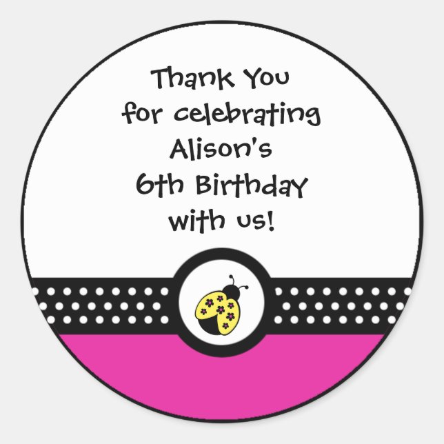 Pegatina Redonda Pequeños amigos pegatinas de cumpleaños (Anverso)