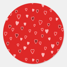 Pequeños corazones en rojo