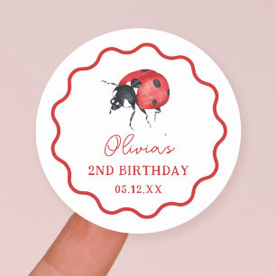 Pegatina Redonda Pequeños favores de la fiesta de cumpleaños de Lad