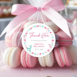 Pegatina Redonda Pequeños Navidades Niña Ducha Gracias