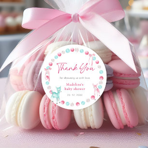 Pegatina Redonda Pequeños Navidades Niña Ducha Gracias