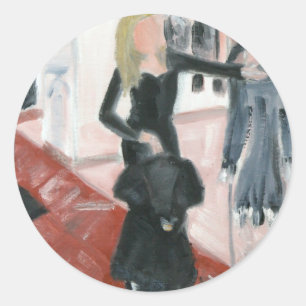 Pegatina Redonda "Pequeños vestidos negros"