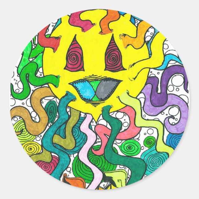 Pegatina Redonda Percentum Sun - Percentum Designs (Anverso)