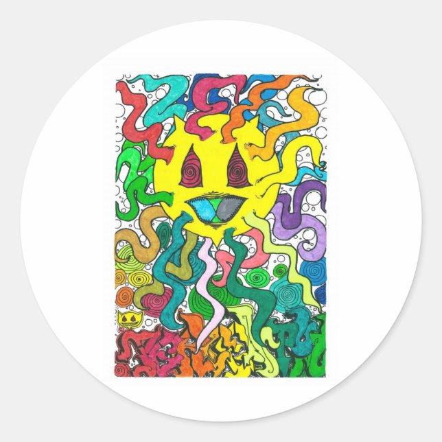 Pegatina Redonda Percentum Sun - Percentum Designs (Anverso)