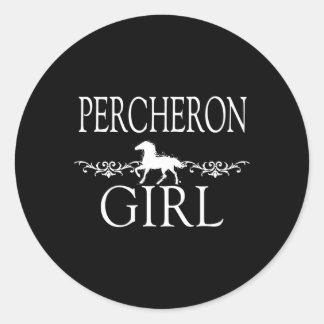 Pegatina Redonda Percheron Horse