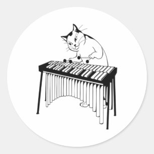 Pegatina Redonda Percusión musical de Xilófono musical