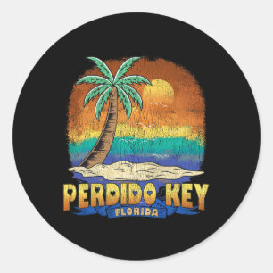 Pegatina Redonda Perdido Key Florida Vintage Molestias de recuerdo
