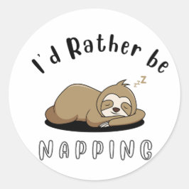 Pegatina Redonda perezoso lindo más que estar echando la siesta