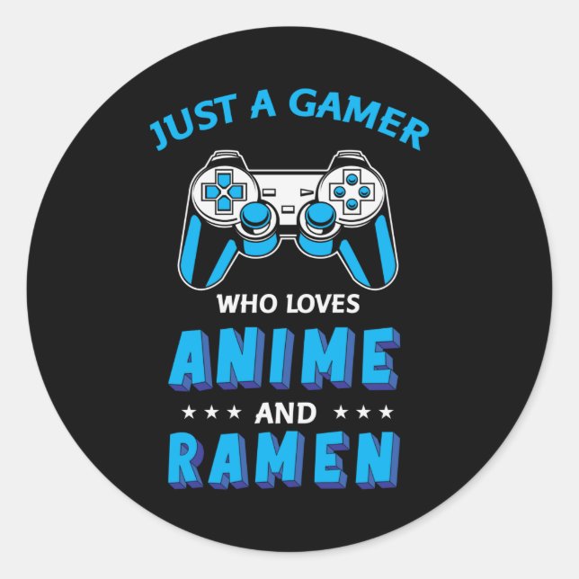 Pegatina Redonda Perfect Anime, Video Games & Ramen (Anverso)