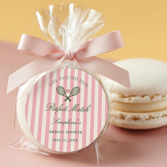 Pegatina Redonda Perfect Match Tennis Bridal Shower (Subido por el creador)