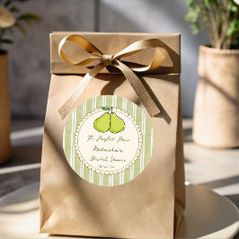 Pegatina Redonda Perfect pair sage green pear bridal shower favor