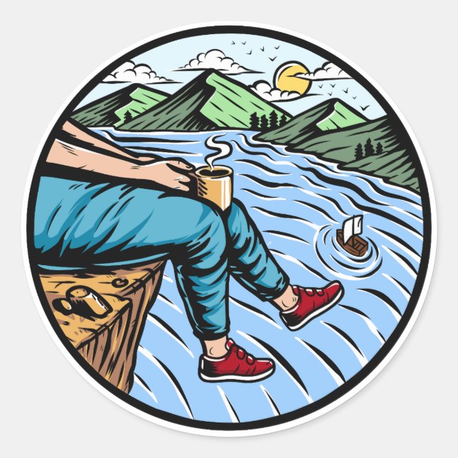 Pegatina Redonda perfect view  (Anverso)