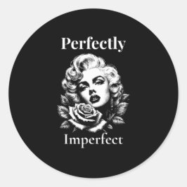 Pegatina Redonda Perfectly Imperfect – Marilyn Noir