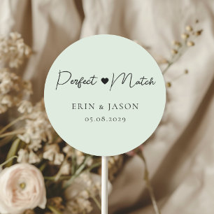 Pegatina Redonda ¡Perfecto! Verde, elegante, Simpel