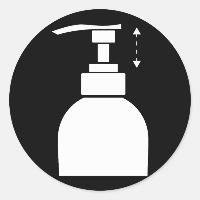 Pegatina Redonda Perfil del frasco de la bomba (Anverso)