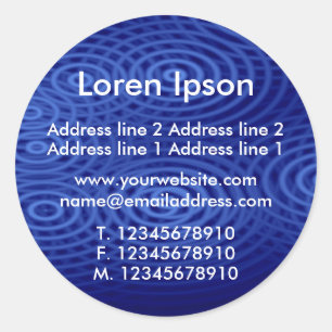 Pegatina Redonda Perfil / Negocios Azul de lluvia eléctrica