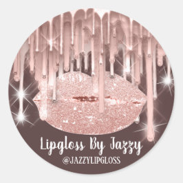 Pegatina Redonda Perforación Lipgloss Artist Drist Powder Girly Bro