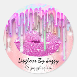 Pegatina Redonda Perforación Lipgloss Makeup Perforaciones Empaquet